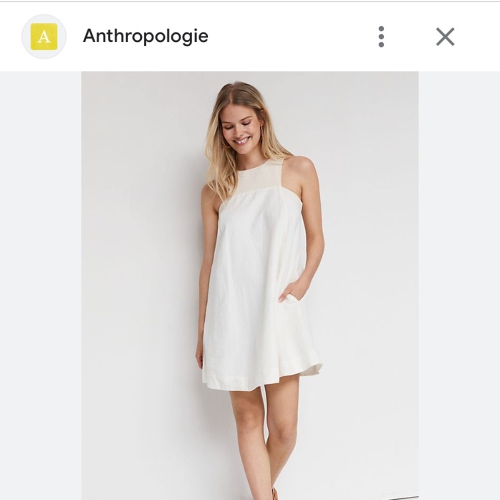 Anthropologie Breezy Linen Minimalist Shift Dress